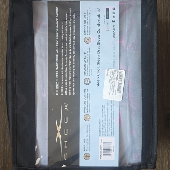 SHEEX - Active Comfort Cooling Sheets Set (Queen) Blue Sky - Moisture Wicking - Picture 2 of 9